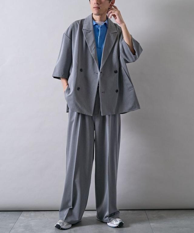 クラフトスタンダードブティック（CRAFT STANDARD BOUTIQUE）/半袖ダブルテーラードセットアップ／上下セット_1