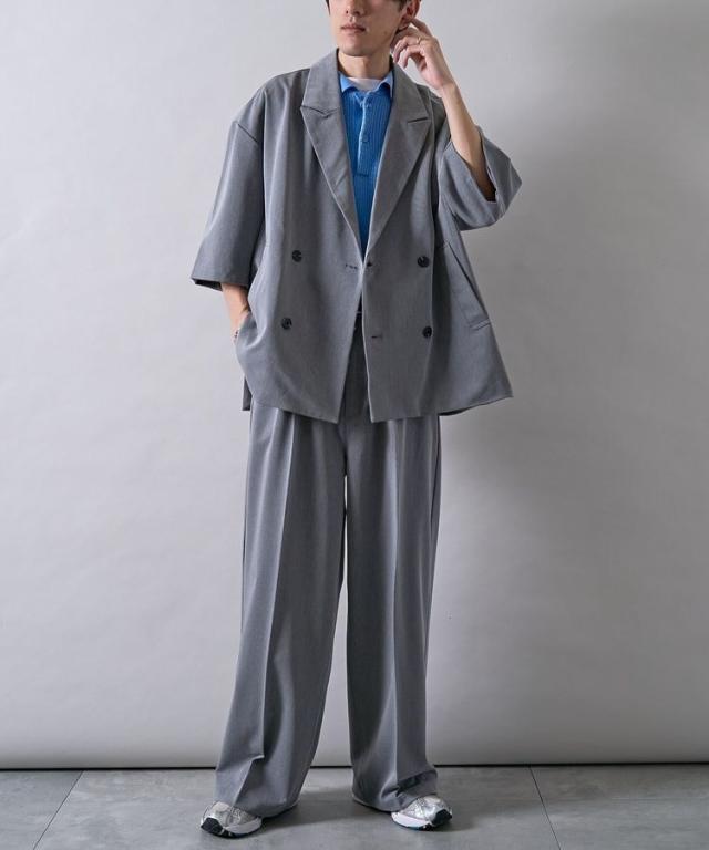 クラフトスタンダードブティック（CRAFT STANDARD BOUTIQUE）/半袖ダブルテーラードセットアップ／上下セット