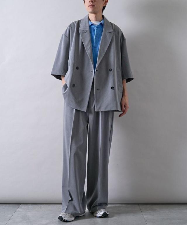 クラフトスタンダードブティック（CRAFT STANDARD BOUTIQUE）/半袖ダブルテーラードセットアップ／上下セット_4
