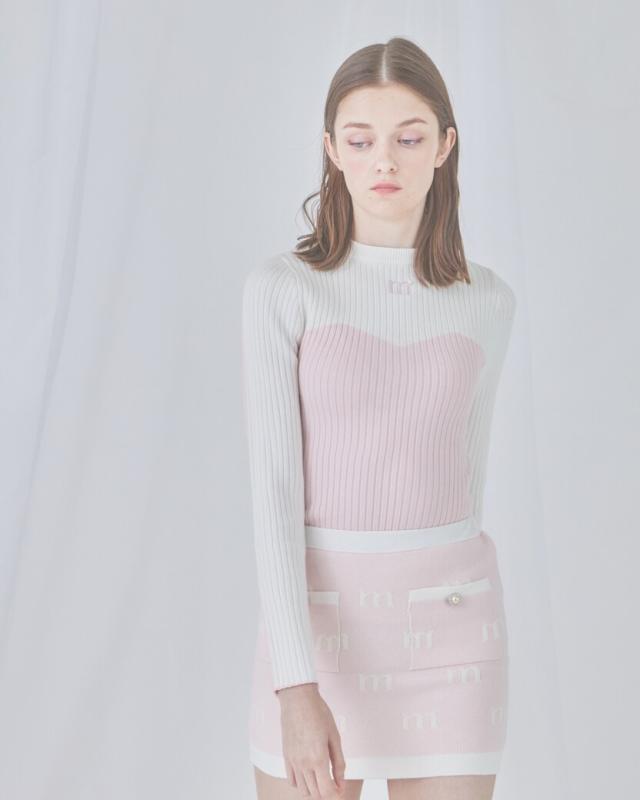 ミヌエール（minuere）/bi color rib knit tops 【公式通販】