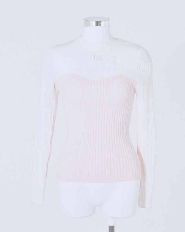ミヌエール（minuere）/bi color rib knit tops 【公式通販】