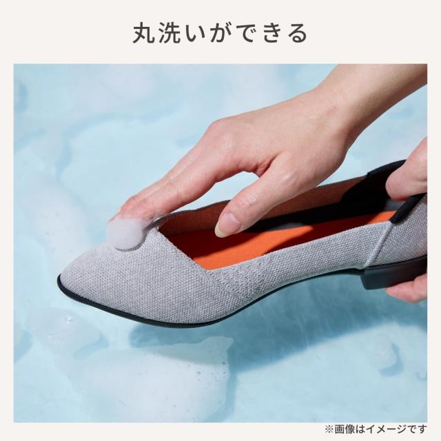 ケソウ（Kesou）/【19．5〜27．0cm】リブ編み ポインテッドトゥ 1．5cm