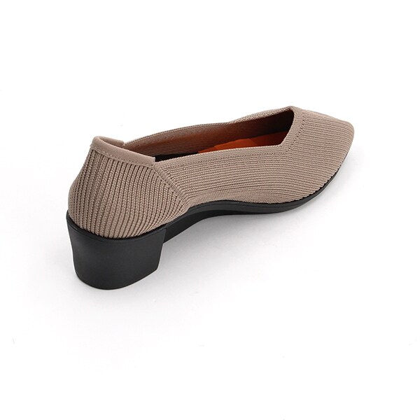 ケソウ（Kesou）/【19．5〜27．0cm】リブ編みニットパンプス ポイン