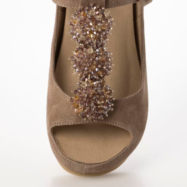 ディッシー（D'ICI）/【クッション入り】ビジュー付きTストラップ