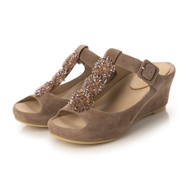 ディッシー（D'ICI）/【クッション入り】ビジュー付きTストラップ