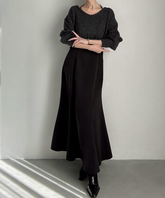 【NEW】メイル（Meiru）/ショートニット＋マーメイドキャミワンピースset(薄手、裏地なし)