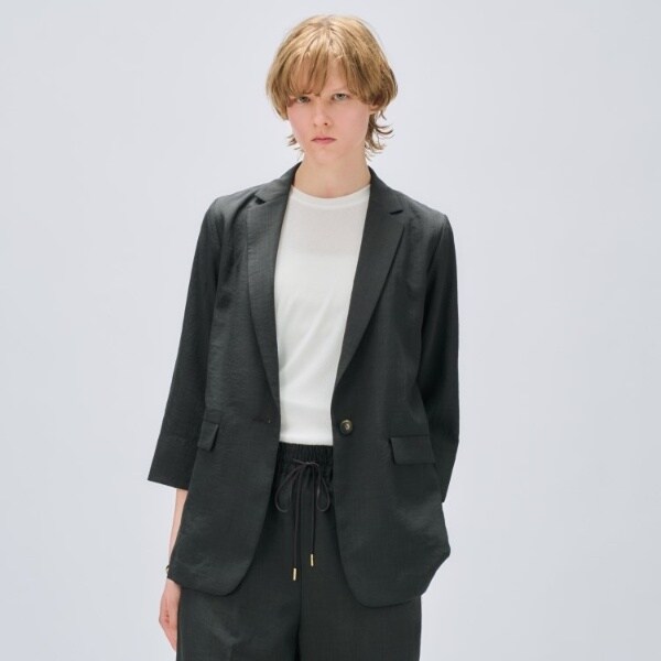 クロエンス（cloenc）/【セットアップ／手洗い可】ドライタッチ八分袖テーラードジャケット