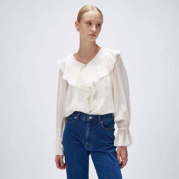 クロエンス（cloenc）/【手洗い可】ラッフルフリルブラウス