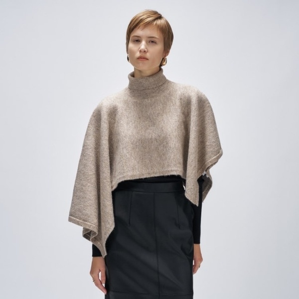 クロエンス（cloenc）/アシンメトリーニットポンチョ