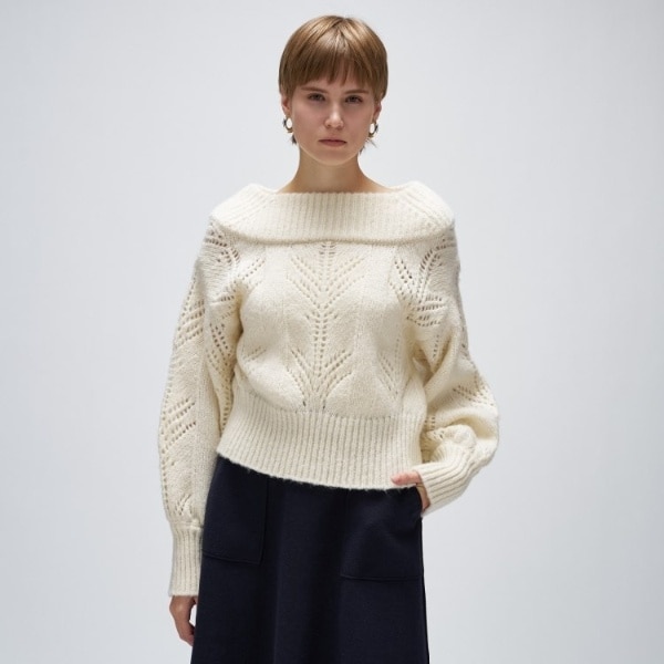 クロエンス（cloenc）/アイレットオフショルニットプルオーバー