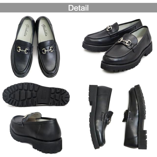 グラベラ（glabella）/本革 カウレザー シルバービット ローファー