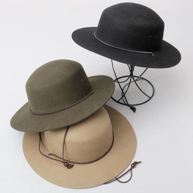 レックハッター（ReqHatter）/ハット サファリハット 帽子 あご紐付き ウール つば広 ワイドブリム 秋 冬 アドベンチャーハット_3