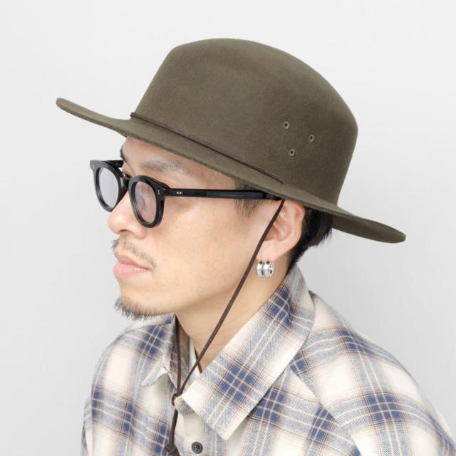 レックハッター（ReqHatter）/ハット サファリハット 帽子 あご紐付き ウール つば広 ワイドブリム 秋 冬 アドベンチャーハット_19