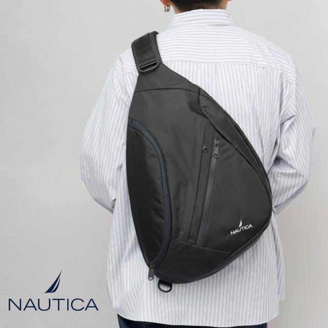 ノーティカ（NAUTICA）/オールブラック スリング クロスボディバッグ A4収納可