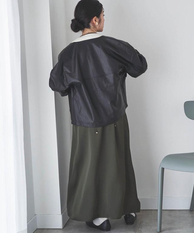 ミル(mil)/【mil (ミル)】フェイクレザーノーカラーブルゾン ミル(mil)/【mil (ミル)】フェイクレザーノーカラーブルゾン