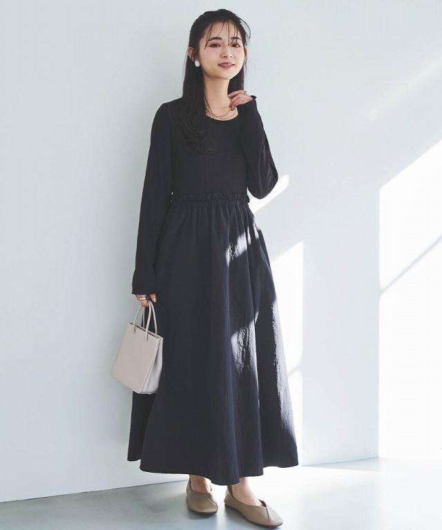 NU3D 120cm 異素材 ドッキングワンピース ネット編み マーメイド