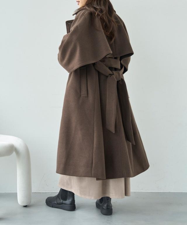 ミル（mil）/【mil (ミル)】フレアヨーク ウールライクコート ロング