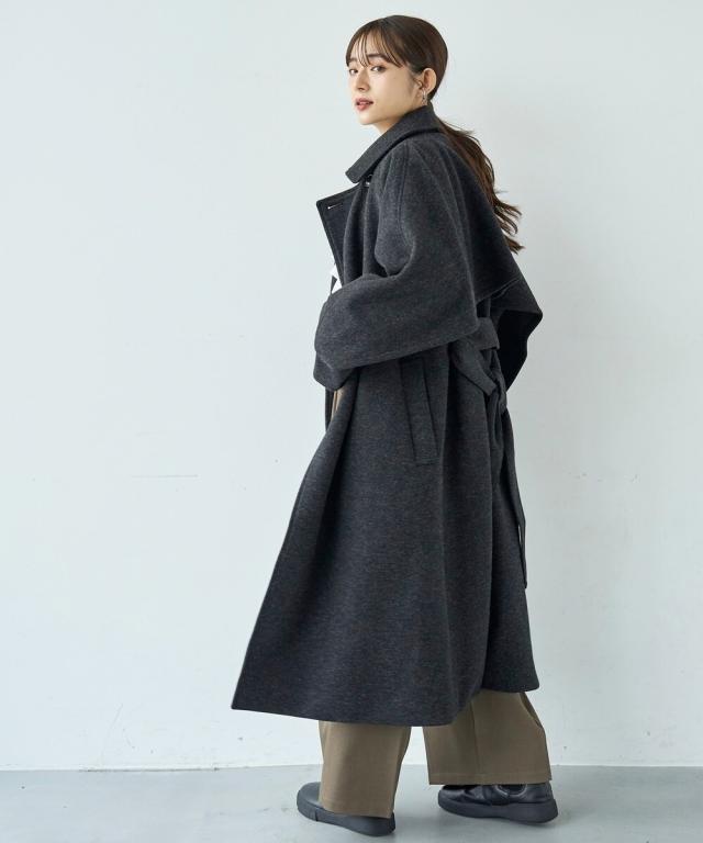 ミル（mil）/【mil (ミル)】フレアヨーク ウールライクコート ロング