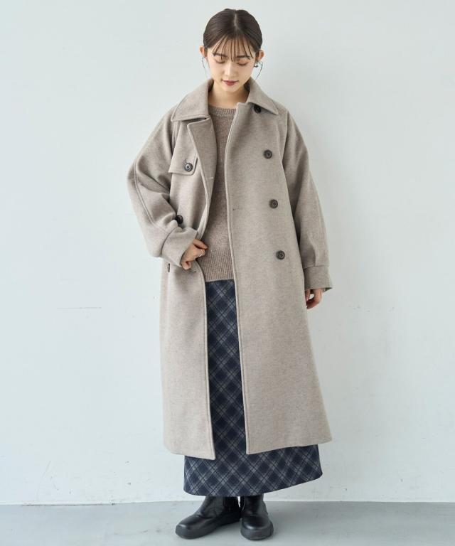 ミル（mil）/【mil (ミル)】フレアヨーク ウールライクコート ロング