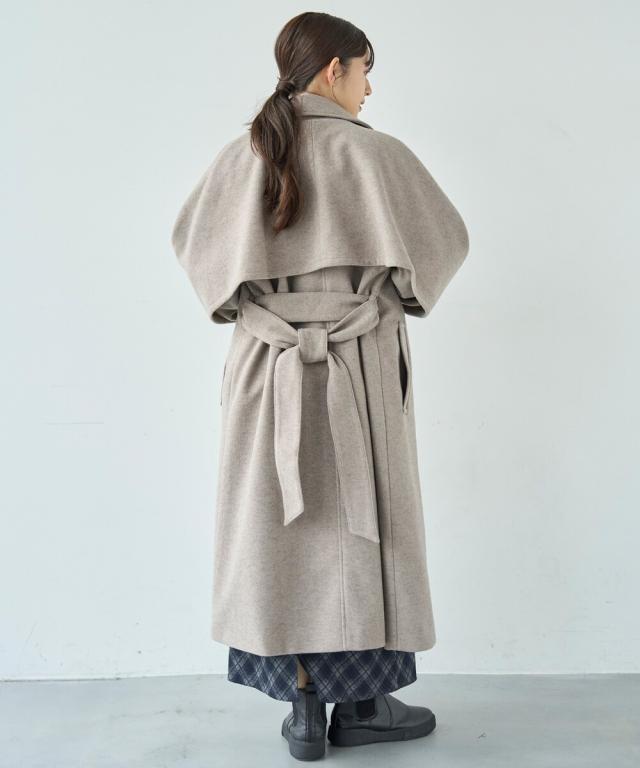 ミル（mil）/【mil (ミル)】フレアヨーク ウールライクコート ロングコート ミル（mil）/【mil (ミル)】フレアヨーク ウールライクコート ロング