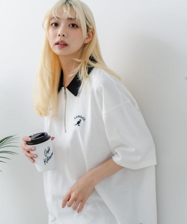 カンゴール（KANGOL）/【KANGOL】 襟配色 ハーフジップポロシャツ