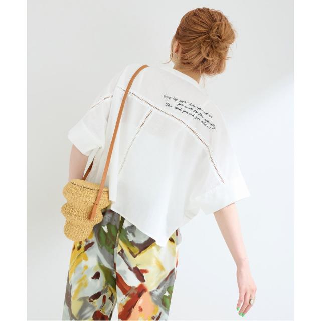 ベーセーストック（B．C STOCK）/手洗い可 / リネン混エンブロイダリー