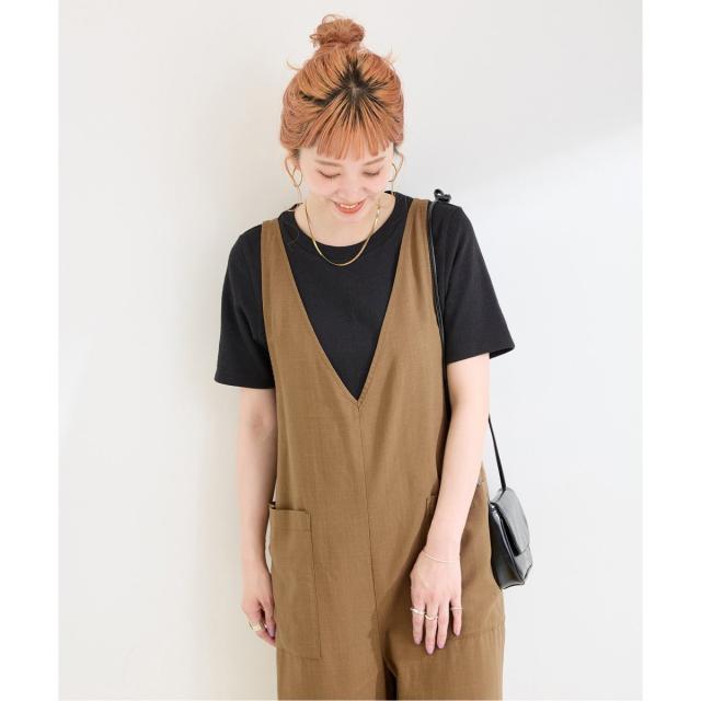 ベーセーストック（B．C STOCK）/《2点セット》手洗い可 / ウォッシャブル / インナー付き深Vサロペット