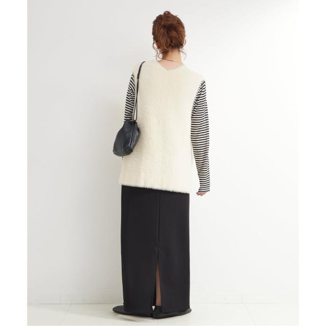 ベーセーストック（B．C STOCK）/《追加2》《2点セット》手洗い可 / ショートシャギーベスト+ダンボールスカート