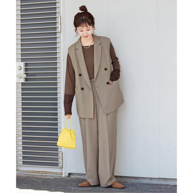 ベーセーストック（B．C STOCK）/《2点セット》手洗い可 / ジレ+2タックパンツセット