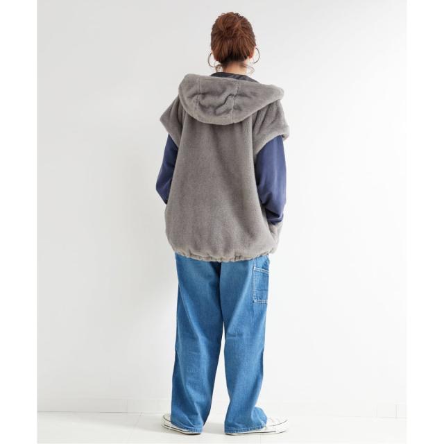 ベーセーストック（B．C STOCK）/《追加》【WEB＋一部店舗限定】手洗い可 / フード付きミンク調ファーベスト