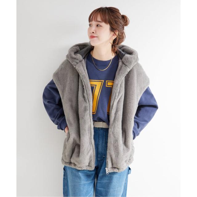 ベーセーストック（B．C STOCK）/《追加》【WEB＋一部店舗限定】手洗い可 / フード付きミンク調ファーベスト