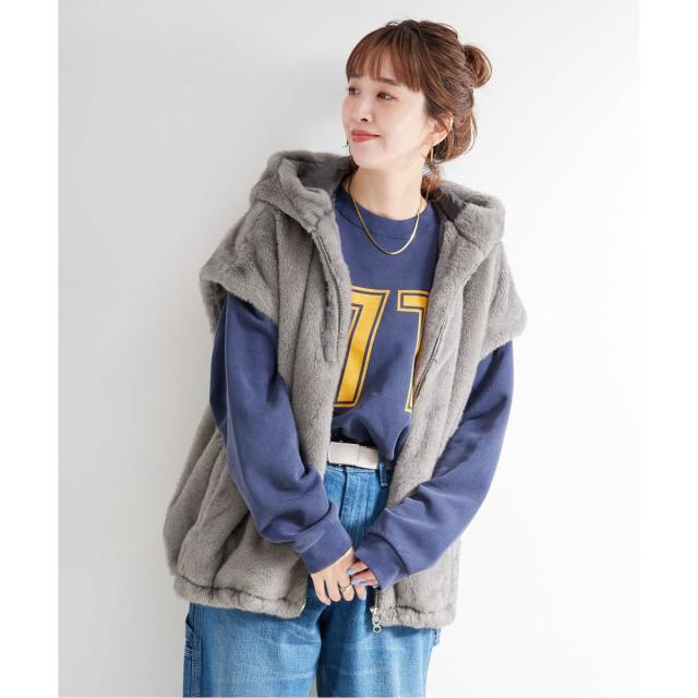 ベーセーストック（B．C STOCK）/《追加》【WEB＋一部店舗限定】手洗い可 / フード付きミンク調ファーベスト