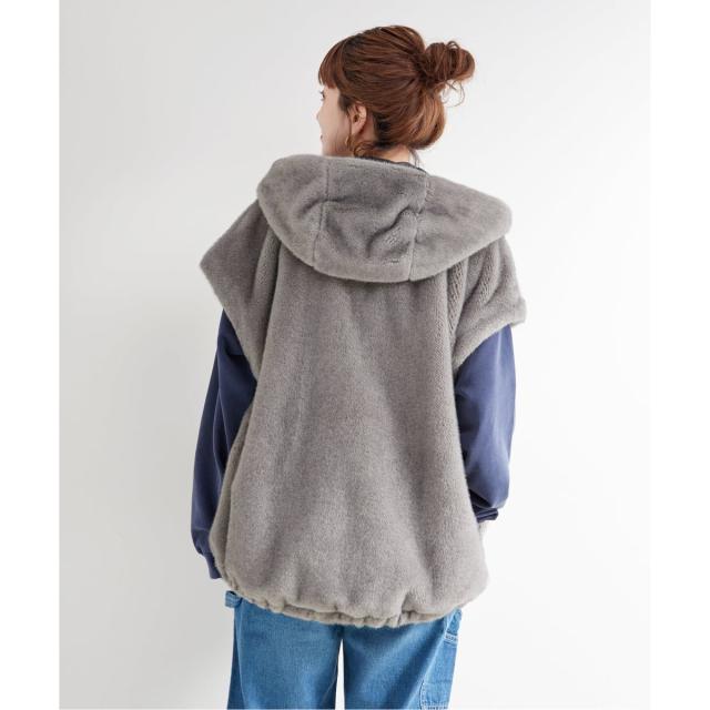 ベーセーストック（B．C STOCK）/《追加》【WEB＋一部店舗限定】手洗い可 / フード付きミンク調ファーベスト