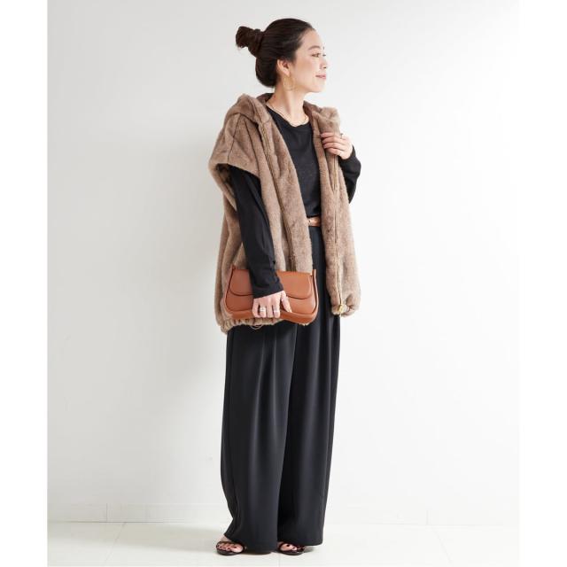 ベーセーストック（B．C STOCK）/《追加》【WEB＋一部店舗限定】手洗い可 / フード付きミンク調ファーベスト