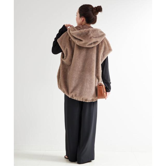 ベーセーストック（B．C STOCK）/《追加》【WEB＋一部店舗限定】手洗い可 / フード付きミンク調ファーベスト