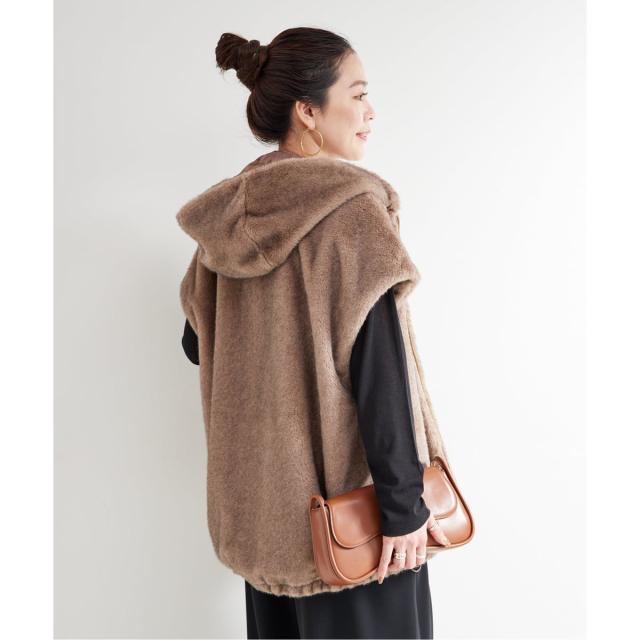 ベーセーストック（B．C STOCK）/《追加》【WEB＋一部店舗限定】手洗い可 / フード付きミンク調ファーベスト