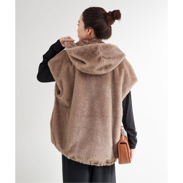 ベーセーストック（B．C STOCK）/《追加》【WEB＋一部店舗限定】手洗い可 / フード付きミンク調ファーベスト