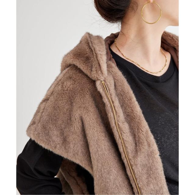 ベーセーストック（B．C STOCK）/《追加》【WEB＋一部店舗限定】手洗い可 / フード付きミンク調ファーベスト