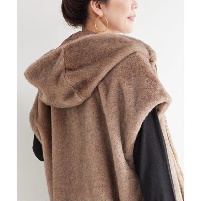 ベーセーストック（B．C STOCK）/《追加》【WEB＋一部店舗限定】手洗い可 / フード付きミンク調ファーベスト