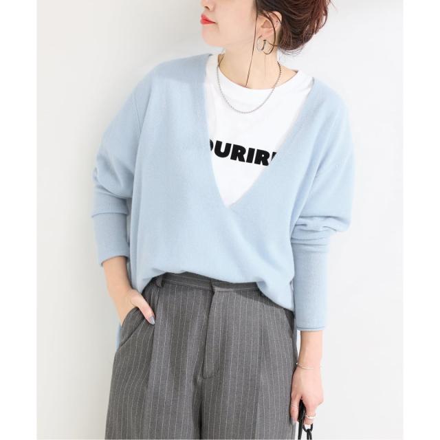 ベーセーストック（B．C STOCK）/手洗い可 / カシミヤ深Vプルオーバー