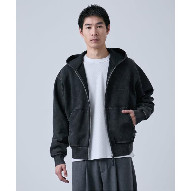 【NEW】ベーセーストック（B．C STOCK）/【ANTS & ELEPHANTS】ブリーチ加工 ショート丈 ダブルジップ裏毛パーカー