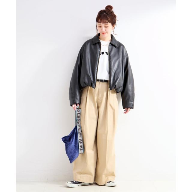 ベーセーストック（B．C STOCK）/《予約》レザーライクブルゾン