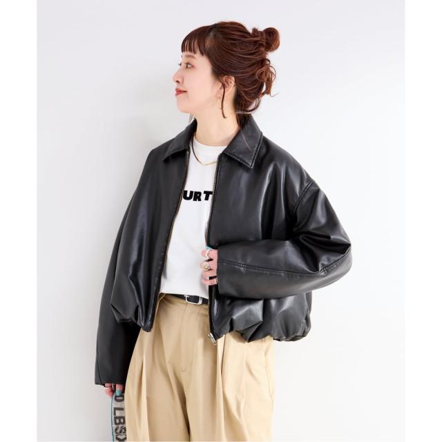 ベーセーストック（B．C STOCK）/《予約》レザーライクブルゾン