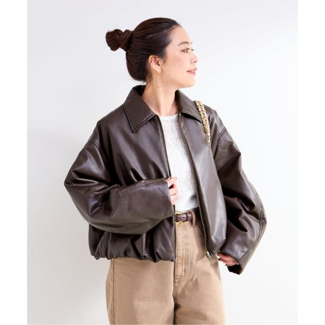 ベーセーストック（B．C STOCK）/《予約》レザーライクブルゾン