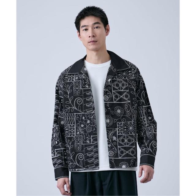 ベーセーストック（B．C STOCK）/Deux Allures / ドゥ アリュール エンブロイダリー オープンカラーシャツ_3