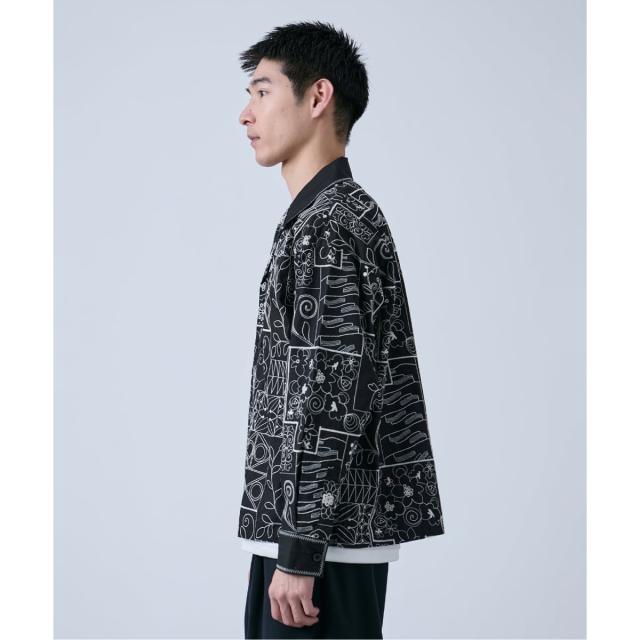 ベーセーストック（B．C STOCK）/Deux Allures / ドゥ アリュール エンブロイダリー オープンカラーシャツ_4