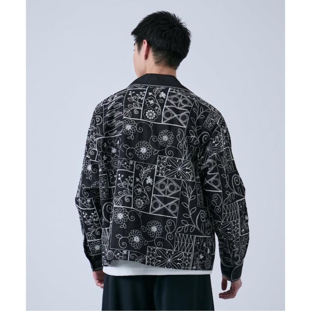 ベーセーストック（B．C STOCK）/Deux Allures / ドゥ アリュール エンブロイダリー オープンカラーシャツ_5