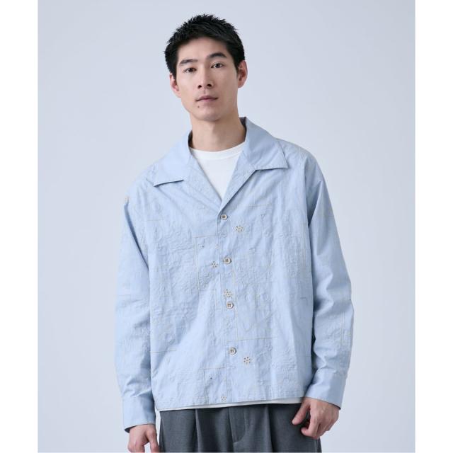 ベーセーストック（B．C STOCK）/Deux Allures / ドゥ アリュール エンブロイダリー オープンカラーシャツ_7