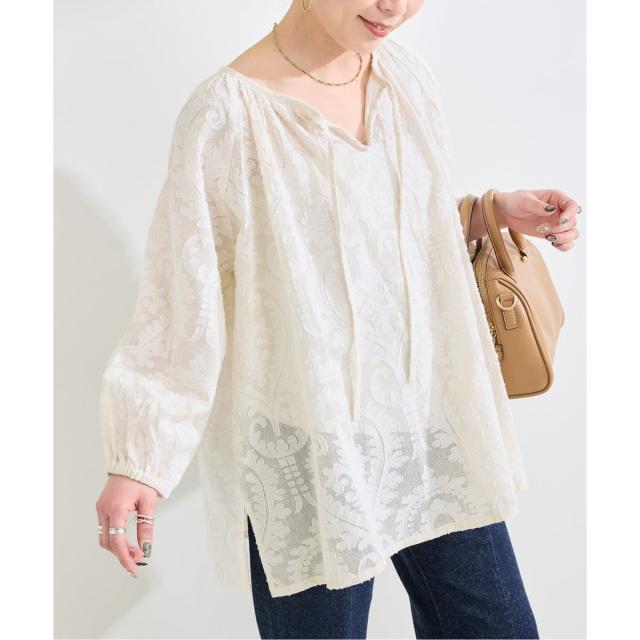 ベーセーストック（B．C STOCK）/手洗い可 / ジャガードスキッパーブラウス