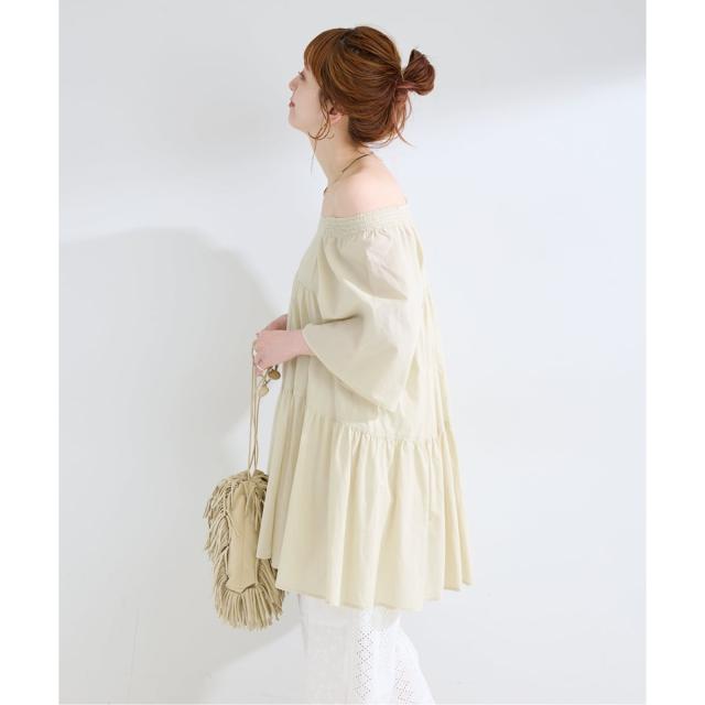 ベーセーストック（B．C STOCK）/手洗い可 / 2WAYオフショルティアードチュニック_7